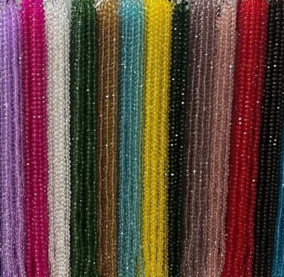 Crystal glass beads with sparkle 8 mm/rope