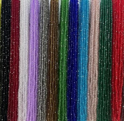 Crystal glass beads with sparkle 8 mm/rope