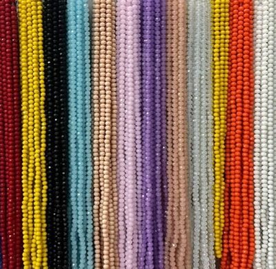 Crystal glass beads without sparkle 8 mm/rope