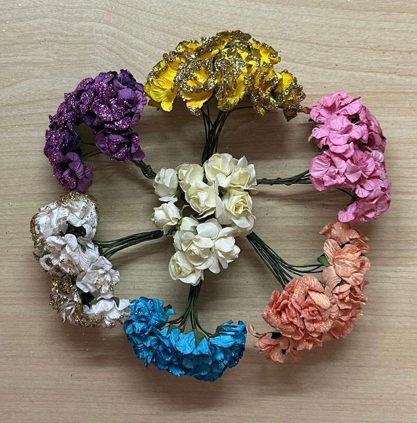 Artificial paper flower with sparkle