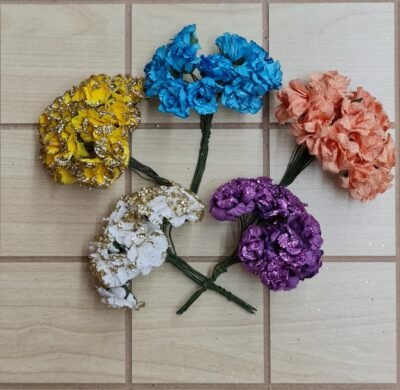 Artificial paper flower with sparkle